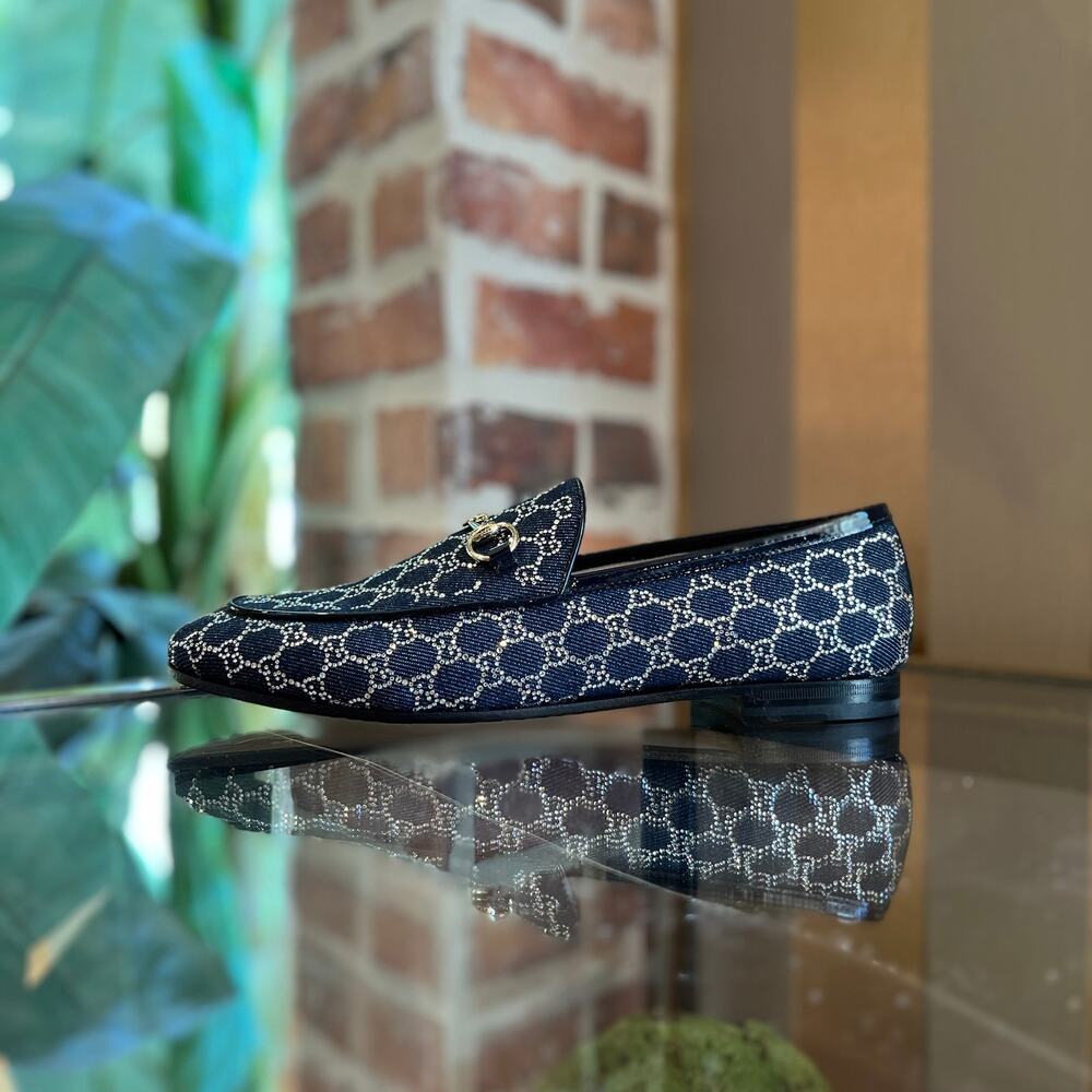 GUCCI Crystal Denim Loafers SZ 40 (US 10)